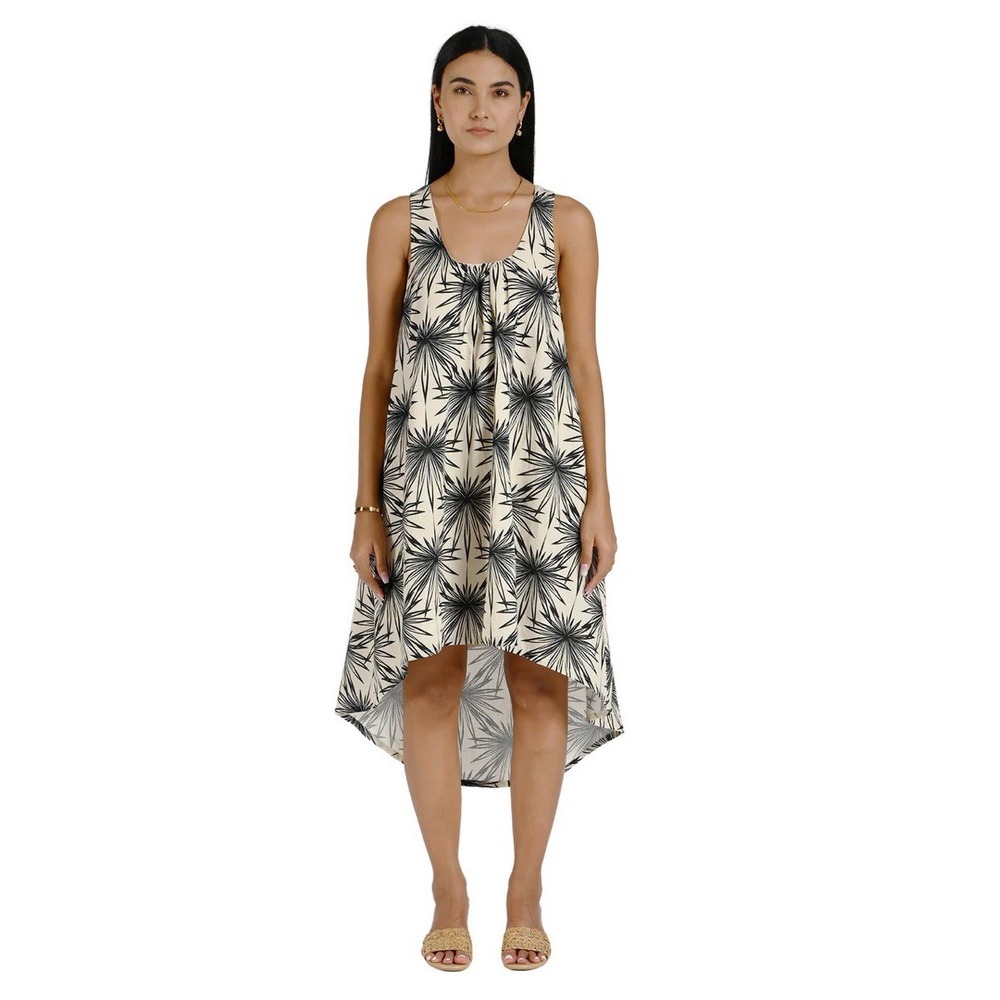 Ollari New‎ York White Floral Linen Blend Cora Midi Dress Lined Size Small $180